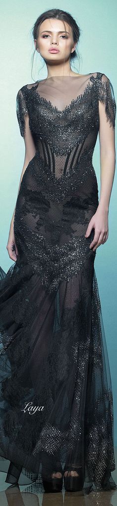 SAIID KOBEISY Spring-Summer 2015 RTW Black Heaven, Black Couture, Artistic Fashion, Trendy Dress, Evening Dresses Elegant, Lace Fashion