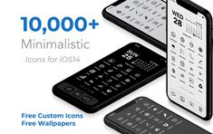 three remote controls are shown with the text 10, 000 + minimalistic icons for iphone