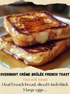 Creme Brulee French Toast, French Toast Ingredients, Easy Eat, Homemade Cooking, Cherry Cobbler, Christmas Menu, Half And Half