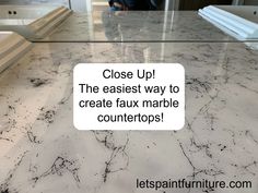 marble counter top with text close up the easier way to create faux marble countertops