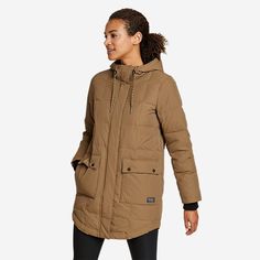 Women's Frostine Down Parka | Eddie Bauer Oversized Fall Parka, Womens Parka Winter, Winter Teacher Outfits, Winter Coat Outfits, Fishtail Parka, Work Fits, Quilted Parka, Clothes Winter, Winter Styles