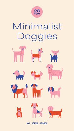 The Minimalist Doggie Vector Set includes fully editable dog vector illustrations and compositions. Ideal for branding, graphics or just about any project that could use a dash of doggie delight. Includes big and small dog breeds.

Dog Breed Vectors: From Labradors to Chihuahuas! Dachshunds, Golden Retrievers, and French Bulldogs. Perfect for dog lovers seeking minimalist art. #DogIllustrations #MinimalistDesign #DoggieVectors #PopularBreeds Graphic Dog Illustration, Minimalist Dog Art, Pet Moodboard, Dog Illustration Simple, Dog Graphic Design, Golden Retriever Illustration, Dog Vector Illustration, French Illustration