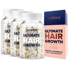 PRICES MAY VARY. WITH BIOTIN & MINERALS - Powered by a strengthening medley of ingredients, Moerie Hair Growth Supplements comprise a proprietary blend of bioactive Biotin, Q10, Fulvic and Hyaluronic Acid, B Vitamins & Minerals to maintain hair follicle health and support hair growth. THICKER, FULLER, HEALTHIER HAIR - Biotin stimulates keratin production, gradually increasing the rate of follicle growth whilst strengthening the hair and adding shine. Take 2 colorful caps of Moerie biotin hair gr For Thicker Hair Growth, Hair Skin And Nails Vitamins, Hair Growth Pills, Hair Growth Women, Increase Hair Volume, Growth Supplements, Biotin Hair Growth, Thick Hair Growth, Biotin Hair