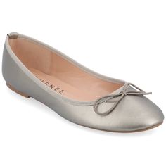 VIKA-WD - Journee Collection Spring Formal Silver Ballet Flats, Spring Silver Formal Ballet Flats, Elegant Metallic Closed Toe Flats, Elegant Metallic Flats For Spring, Chic Silver Closed Toe Ballet Flats, Elegant Silver Ballet Flats With Round Toe, Silver Evening Ballet Flats, Elegant Silver Ballet Flats, Silver Round Toe Ballet Flats For Evening