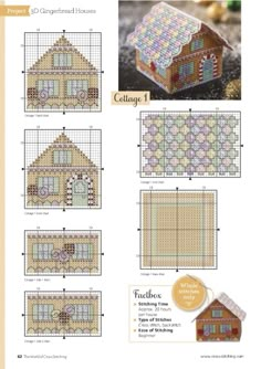 a cross stitch pattern for a house