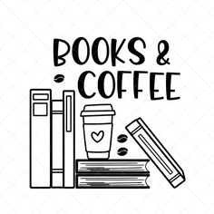 books and coffee svg file