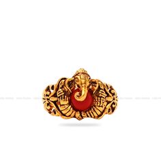 Handmade Coral Ganesh Ring – Hirapanna Jewellers Pavalam Ring Design, Ruby Ring Designs For Men, Ganpati Ring Design, Stone Ring Design Gold Men, Ruby Rings Women, Ganesh Rings For Men, Coral Finger Ring Designs, Coral Ring For Men Gold, Vinayaka Rings For Men Gold