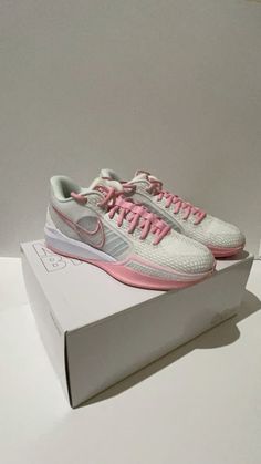 custom pink sabrinas #shoes #basketballshoes #pink #sabrinas Sabrina 1s Basketball Shoes, Sabrina Basketball Shoes, Pink Volleyball Shoes, Basketball Shoes Pink, Vball Shoes, Vb Shoes, Volleyball Pics, Cool Nike Shoes, Bball Shoes