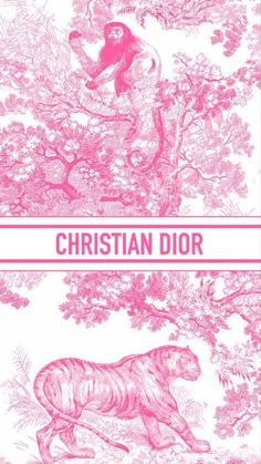 the cover of christian dior's book, with pink ink on white paper