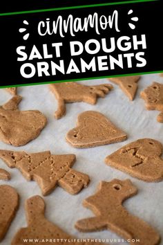 homemade cinnamon salt dough ornaments with text overlay