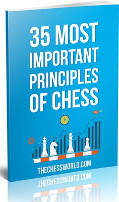 the book cover for 35 most important principals of chess, which is blue and white