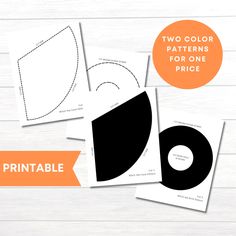 two color patterns for one price with the text, printable and an orange ribbon