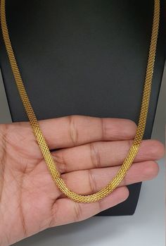 "22K Yellow Gold Men/Ladies Fancy Flat Chain Necklace 21\" Inches Metal :22K Gold 916 Hallmarked Gold Weight -15.7 Grams Chain Width -4.8 MM Packaging : Elegant Box Shipping Free in UK Shipping World Wide : See Policy Payment : PayPal, Credit Card, Bank Transfer Returns Policy : 14 Days Hassle Free Returns for 100% Refund To try this item Or View More from our collections Please Visit Our North West London Showroom" Flat Chain Necklace, Fancy Flats, Om Pendant, Gents Ring, Gold Ring Designs, West London, Sapphire Jewelry, Gold Plated Chains