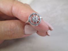 Nicely detailed 925 sterling silver COMPASS ring. This one has a small sparkling CZ at its center. Face height = 12mm. Stamped 925. please note, this is a rendition of a compass...it is not an actual compass that works!! lol KEEP*IN*TOUCH FOLLOW and LIKE us on www.facebook.com/jkcorpjewelrycollection www.instagram@jkcorpjewelrycollection Thank you for visiting our shop! Compass Ring, Compass Jewelry, Nautical Compass, A Compass, Ring Women, Boating, Rings Statement, Compass, Women Rings