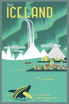 an image of iceland travel poster