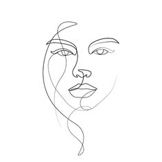 a line drawing of a woman's face