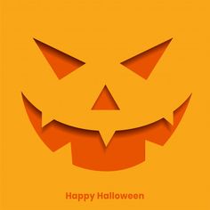 an orange halloween card with a jack - o'- lantern face