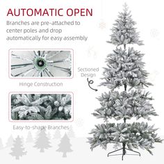 the instructions for how to decorate an artificial christmas tree with snowflakes on it