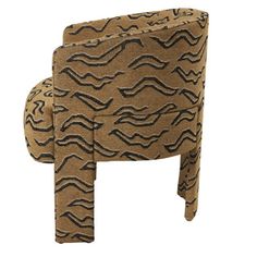 an animal print chair on a white background