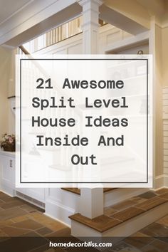 Split Level House Modern Side Split House, Split Level Garage Entry, Update Split Level Entry, Split Level Entryway Stairs, Front Door For Split Level House, Split Level Flooring Ideas, Split Foyer Back Deck, Split Level Downstairs Living Room