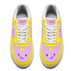 Lumpy Space Princess Air Sneakers Custom Adventure Time Shoes All of our Air Sneakers styles are custom-made-to-order and handcrafted to the highest quality standards. High-quality rubber sole for traction and exceptional durability Lace-up closure for a snug fit. Material: Microfibre leather: chemical & abrasion resistance, anti-crease, aging resistance Please allow 7-10 business days to receive a tracking number while your order is hand-crafted, packaged and shipped from our facility. Adventure Time Shoes, Princess Sneakers, Shoes Air Force, Winnie The Pooh Cartoon, Lumpy Space, Air Force 1 Shoes, Air Sneakers, Lumpy Space Princess, Space Princess