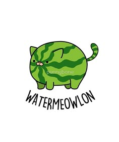 a green watermelon cat with the words'watermelon'on it