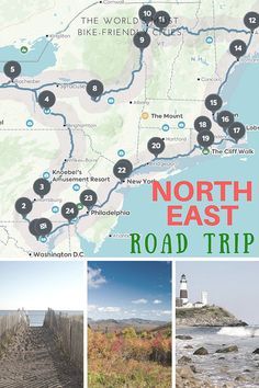 the north east road trip includes several scenic stops