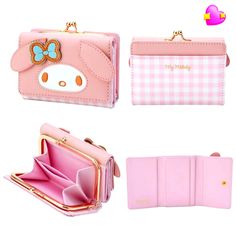 Sanrio My Melody Pink Cute Coin Purse Wallet Measures Approx 4.5" 3.5" 1 3/8" Color Pink/ Gingham My Melody Face Flap Wallet This Kawaii Rave Cute Wallet Features A Fill Front Of My Melody Face Detail On The Vegan Leather Base, Contrast Of Gingham Pattern And Twist Clasp Coin Pocket On The Back ,Fully Lined Interior With Multiple Card Slots, And A Secure Snap Button Closure From A Smoke-Free Environment Cute Pink Wallets For Daily Use, Pink Rectangular Kawaii Coin Purse, Cute Pink Coin Purse With Card Slots, Kawaii Pink Coin Purse For Daily Use, Pink Rectangular Kawaii Wallet, Retro Pink Wallet For Everyday Use, Cute Compact Wallet For Daily Use, Cute Compact Wallets For Daily Use, Kawaii Pink Wallet