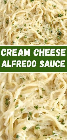 this creamy cream cheese garlic alfredo sauce is an easy and delicious side dish