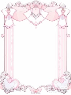 a pink frame with hearts and bows