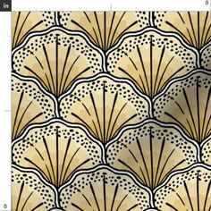 an art deco wallpaper pattern with fan shaped fans on it's back side