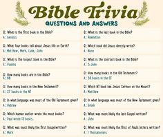 the bible trivia questions and answers are shown in this graphic above it's image