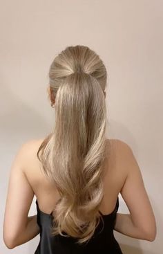 Upstyles For Long Hair Ponytail, Blond Hair In Ponytail, Slicked Back Pony Tailed Hairstyle, Up Do Bridesmaid Hair Ponytail, Blond High Ponytail, High Ponytail Hairstyles Blonde, Makeup For Ponytail Hair, Sleek Volume Ponytail, Mid Height Ponytail