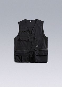 Outdoor Techwear Vest, Black Techwear Vest With Cargo Pockets, Black Techwear Vest With Pockets, Black Sleeveless Techwear Vest, White Techwear, Black Cotton Techwear Vest, Tactical Chest Rigs, Black Techwear, Loose Vest