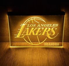 los angeles lakers basketball logo illuminated sign