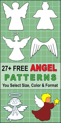 an angel paper doll is shown with the instructions to make it