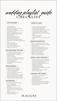 Dj Checklist For Wedding, Wedding Reception Song List, Wedding Music List Template, Fun Wedding Playlist, Wedding Ceremony Song List Template, Wedding Song Playlist Template, Sign List For Wedding, Dj Playlist Wedding Template, Wedding Songs Checklist