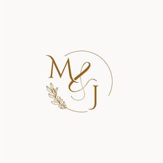 the m and j logo with an olive branch on it's left hand corner