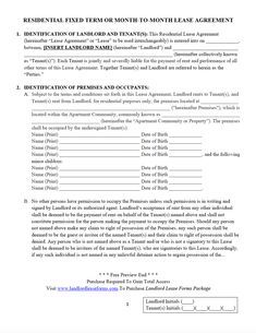 sample rental agreement form is shown in this image