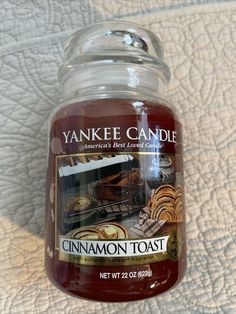 a yankee candle with cinnamon toast in it