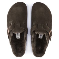 Boston Shearling Suede Leather/Fur Mocha Birkenstock, Boston Shearling, Birkenstock Boston Shearling, Womens Clogs And Mules, Black Birkenstock, Todd Snyder, Open Fire, Boston Clog, Birkenstock Boston