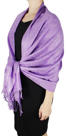 Brand: Peach CoutureFeatures: New Jacquard Pasiley Pashmina Feel Shawl by Peach Couture (a Registered Trademark) Exclusive Hues of Purple Reversible Jacquard Paisley Design with Fringe on Both Ends, Measures: 27" W x 72" L Double Layer. Soft lightweight feel, Perfect for traveling (easy to carry), Casual or Formal and Makes a Great Gift. Material Content: Soft and Silky Actual color may vary slightly due to intricate designing and digital imaging. Details: New Jacquard Paisley Pashminas feel Sha Bridesmaid Shawl, Toddler Size Chart, Digital Imaging, Pashmina Shawl, Pashmina Scarf, Paisley Design, Formal Looks, Color Stripes, Wholesale Clothing