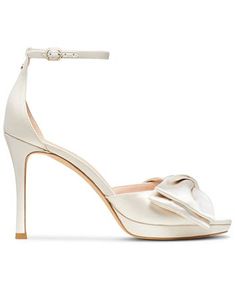 kate spade new york Women's Bridal Satin Evening Dress Heels & Reviews - Heels & Pumps - Shoes - Macy's Bridal Satin Dress, Cartagena Wedding, Bridal Bow, Kate Spade Wedding, Kate Spade Bridal, Satin Evening Dress, Bridal Shoe, Ankle Injury, Satin Evening Dresses