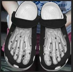 Halloween Skeleton Foot Black And White Clogs For Kids And Adults Crocband Clog, Rad Tech, Crocs Crocband, Skeleton Halloween, Halloween Skeleton, Halloween Skeletons, Kids Prints, Ergonomic Design, Halloween Themes