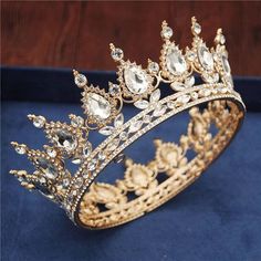 Vintage Tiara Crown Diadem Wedding Hair Jewelry Crowns Men, Queens Tiaras, Wedding Hair Jewelry, Gold Tiara, Hair Accessories Set