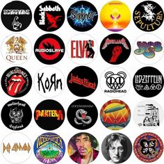 the rolling stones and their logos are all in different colors, sizes and shapes to choose from