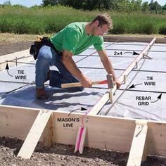 a man is working on an unfinished floor