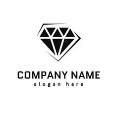 a diamond logo design with black and white colors, suitable for use on many businesses