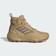 adidas TERREX Unity Leather Mid RAIN.RDY Hiking Shoes - Beige | Free Shipping with adiClub | adidas US Adidas Hiking Shoes, Hiking With Friends, Mens Hiking, Mens Hiking Shoes, Shoes Beige, Tactical Boots, Adidas Terrex, Adidas Shop, Shoes Adidas