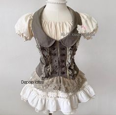 Fall Halloween Costume, Milkmaid Top, Edwardian Style, Lace Vest, Future Style, Olive Green Color, Edwardian Fashion, Steampunk Fashion